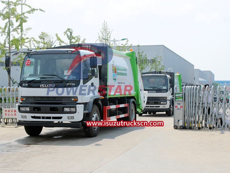 Isuzu garbage compactor truck exporting