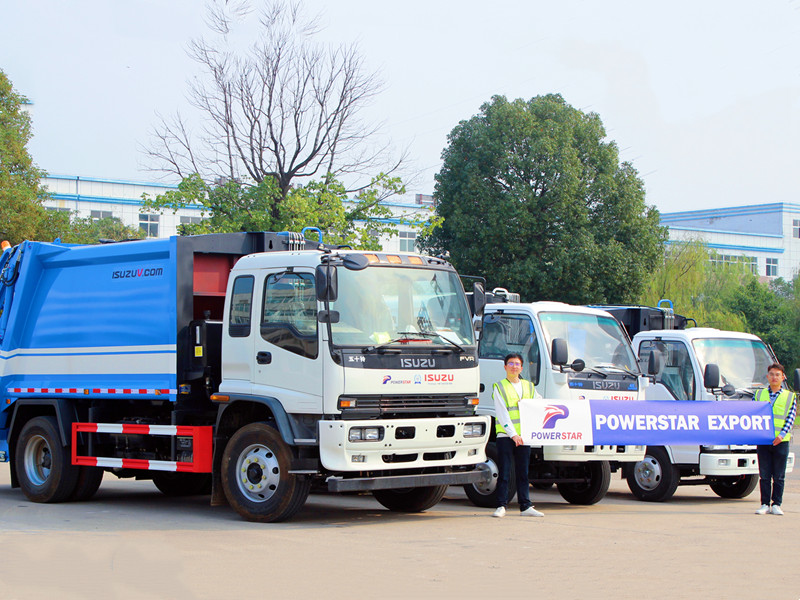 Isuzu garbage compactor truck exporting
