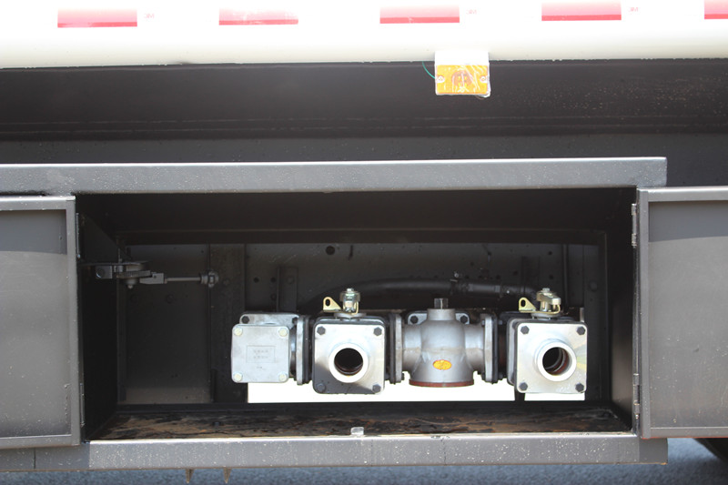 Isuzu NPR refueling tanker truck pump in and out valves