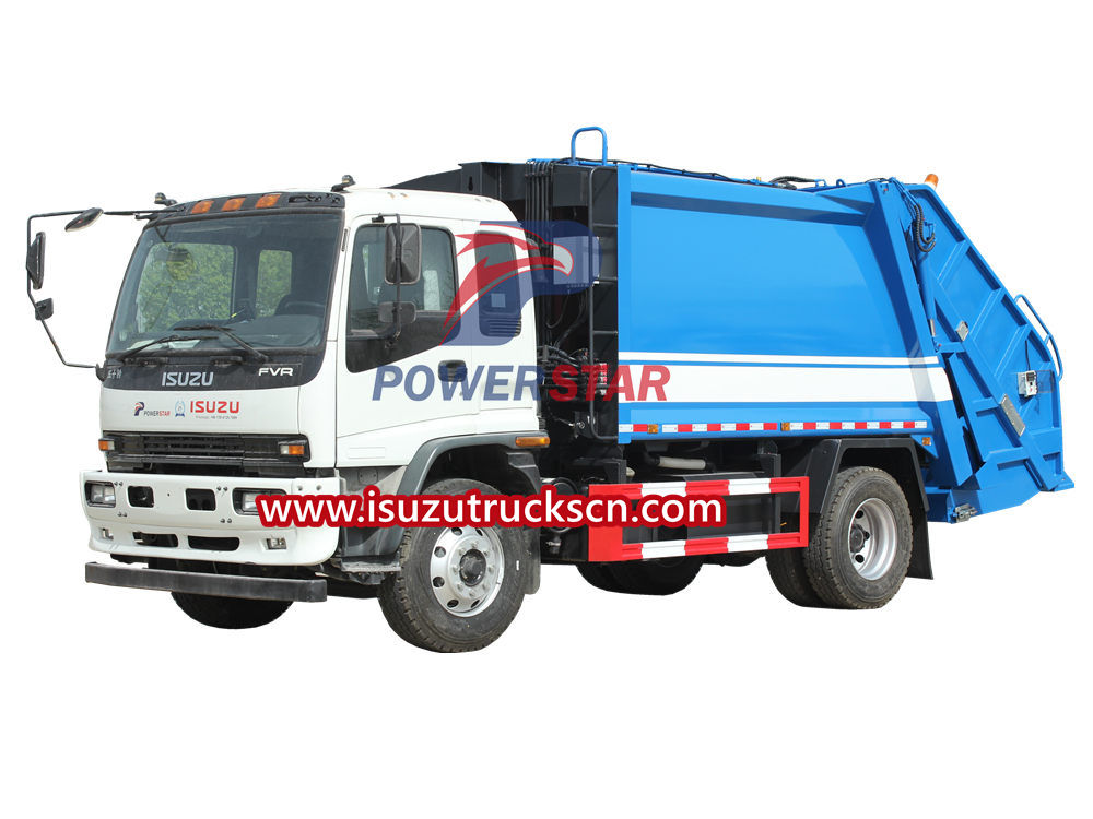 Isuzu trash crusher truck
