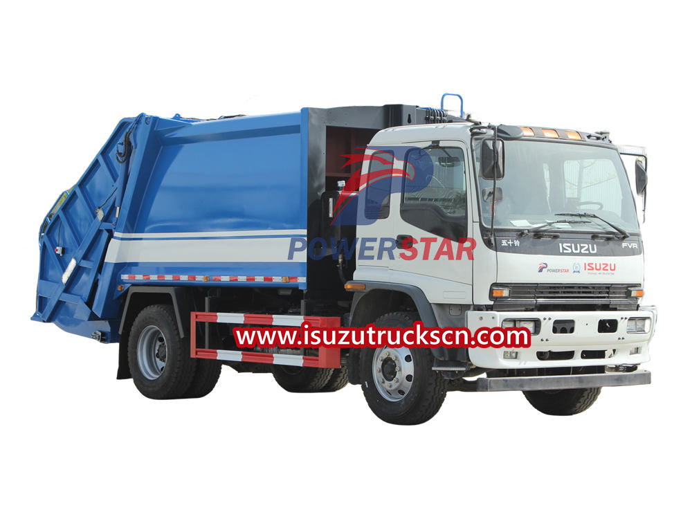 Isuzu compactor trash truck