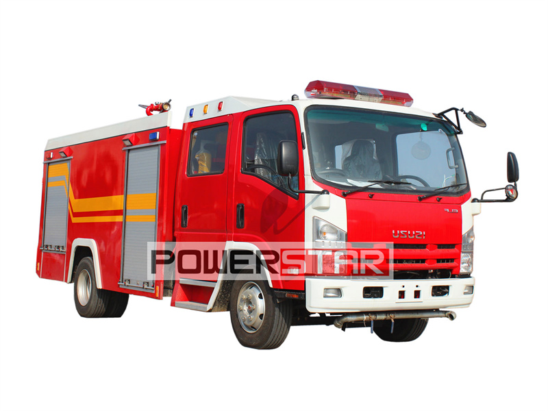  ISUZU NPR dry powder nitrogen fire truck