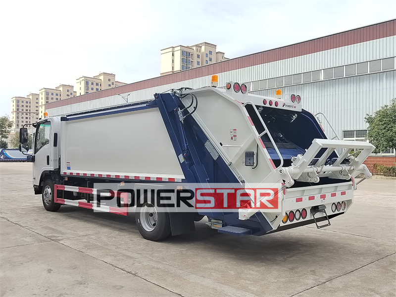Isuzu ELF 700P rear loader compactor truck