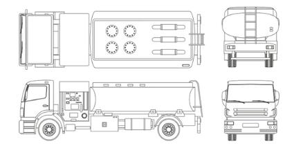 Isuzu aircraft fuel truck drawing