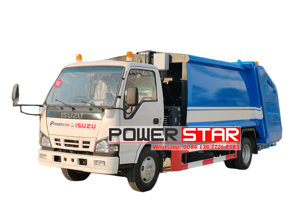 Isuzu 8 cbm hydraulic rear loading garbage truck 