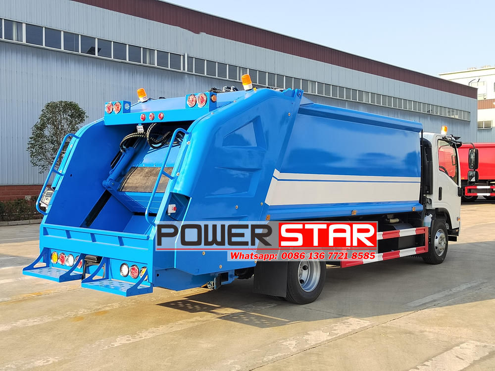 Isuzu split rear loader garbage truck