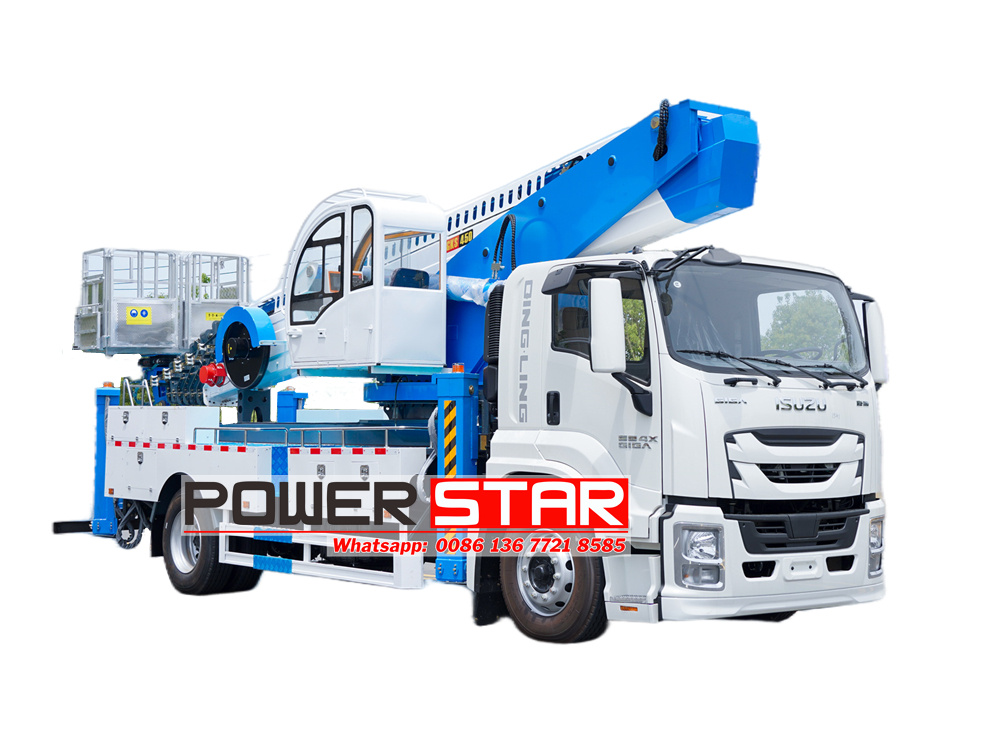 Isuzu 45 meter manlift hydraulic platform truck