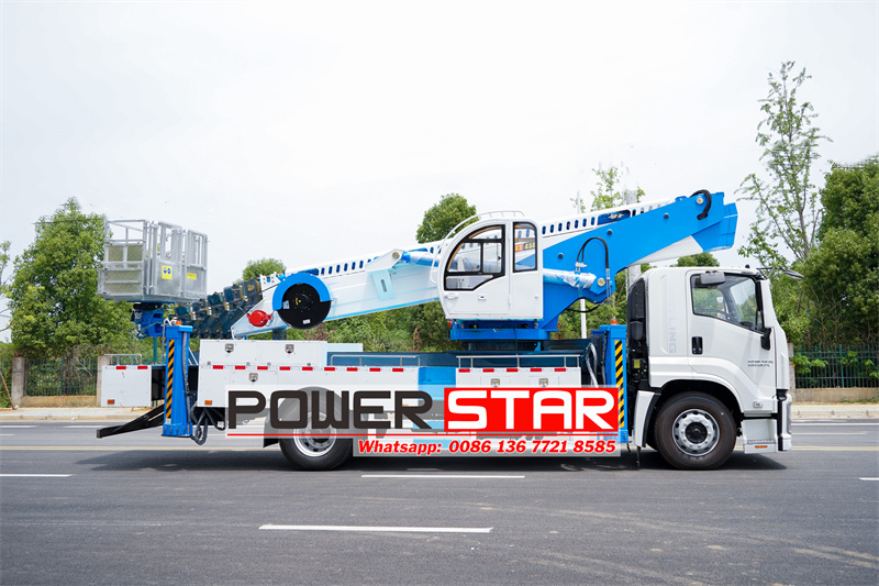 Isuzu 4*2 45m hydraulic aerial work platform man lift boom truck