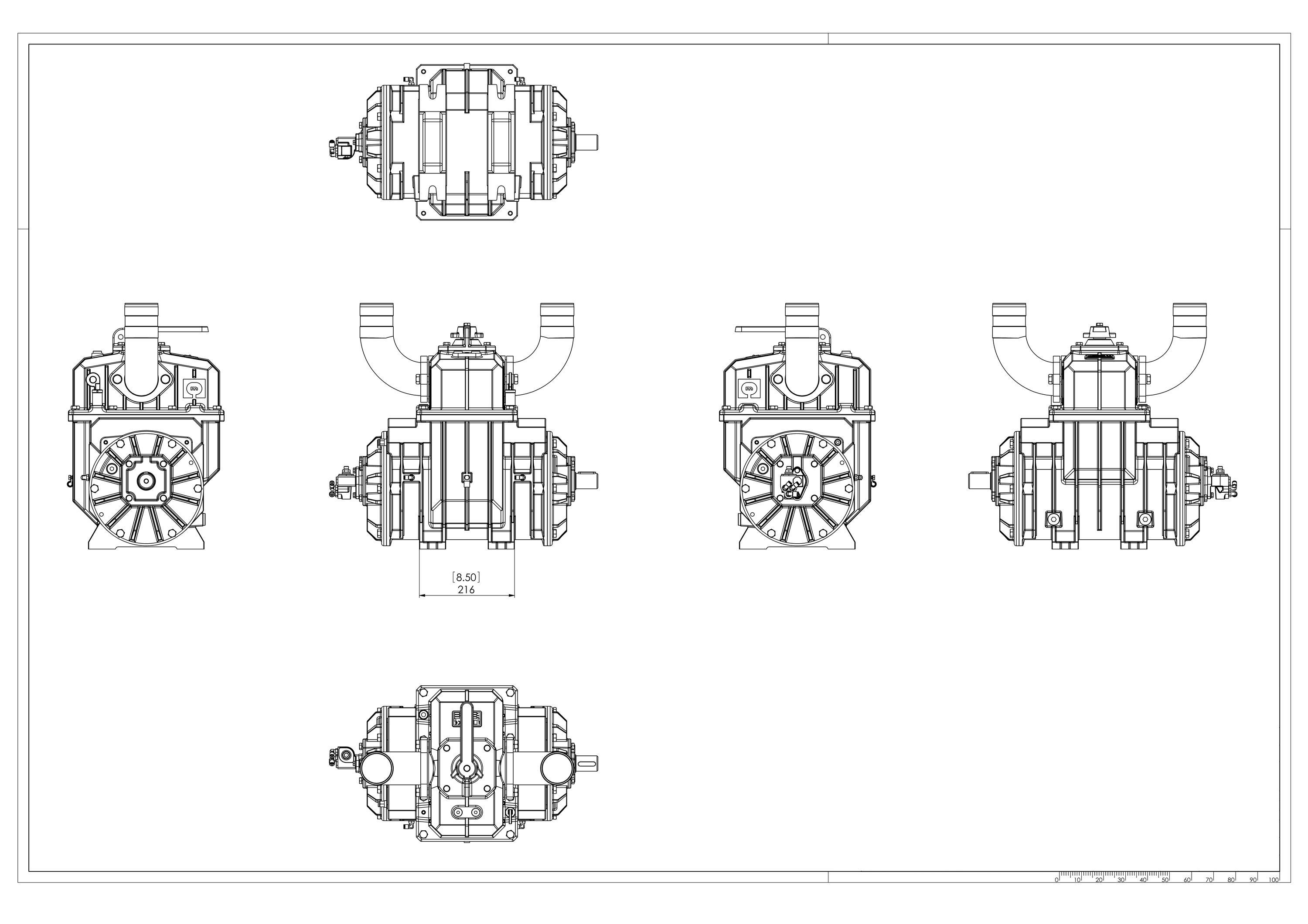 MORO PM70A vacuum pump drawing and parts list