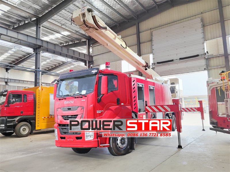 Isuzu aerial fire truck