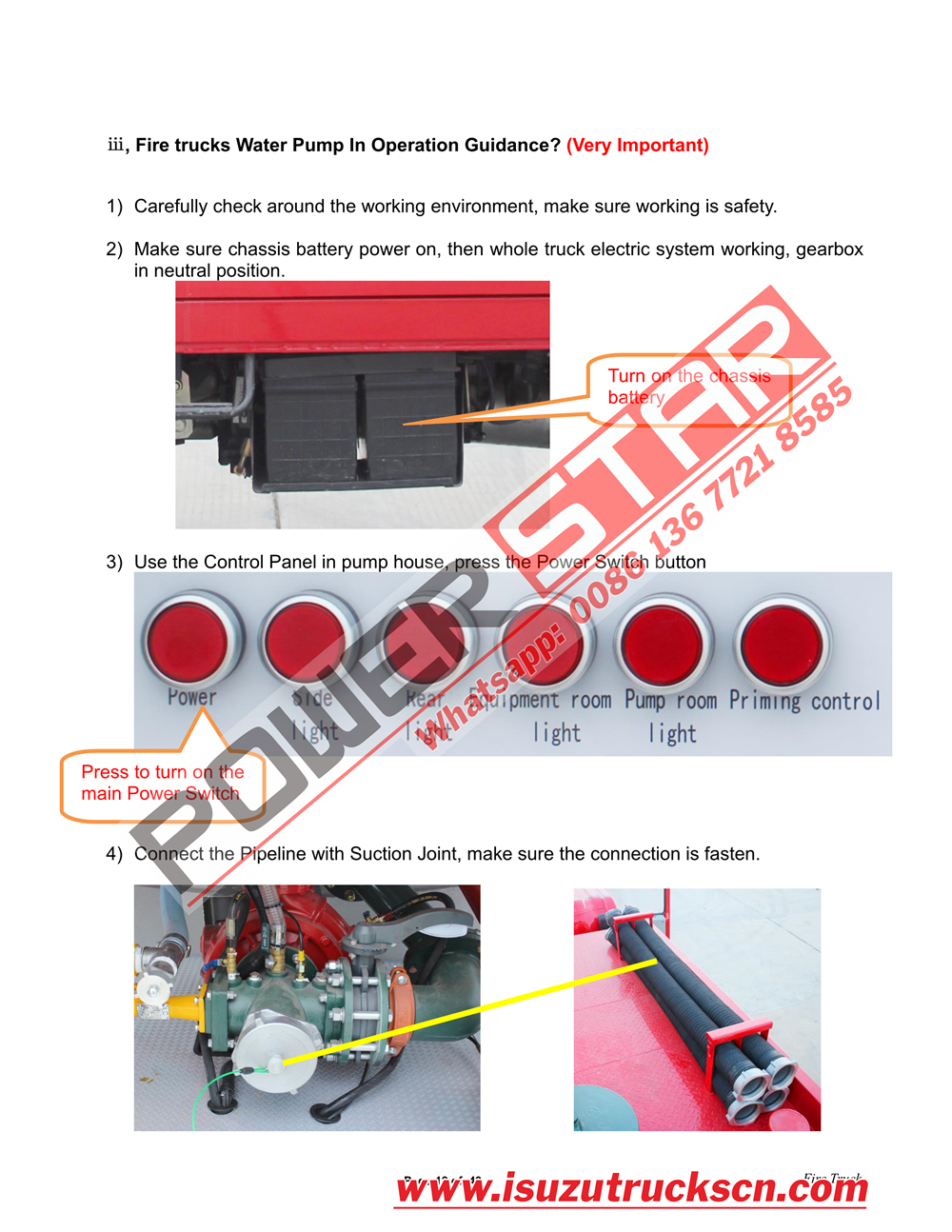 POWERSTAR ISUZU 100P Water & Foam Fire Truck Manual1