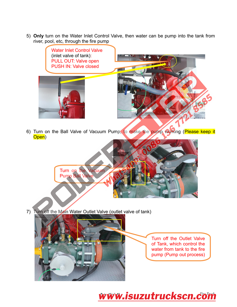 POWERSTAR ISUZU 100P Water & Foam Fire Truck Manual2