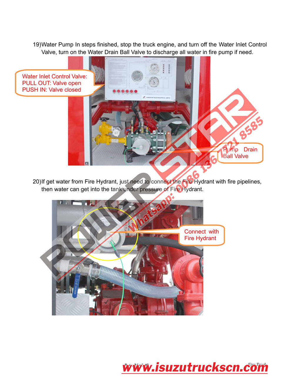 POWERSTAR ISUZU 100P Water & Foam Fire Truck Manual