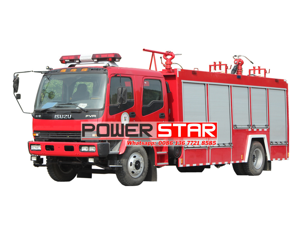 Isuzu FVR 5000 liters foam water dry powder fire truck