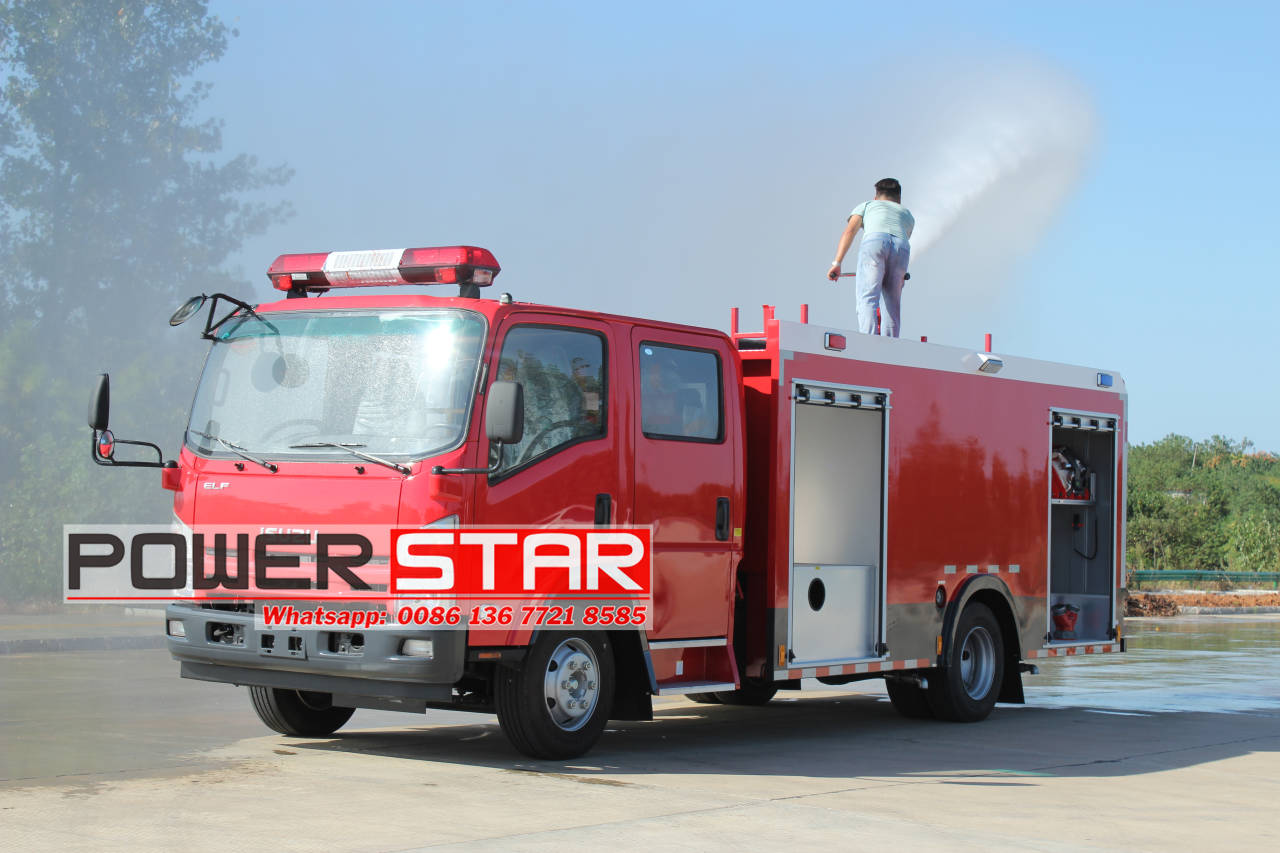 Performance test of the new Isuzu fire fighting truck