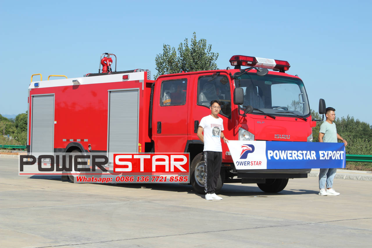 Performance test of the new Isuzu water tank fire truck