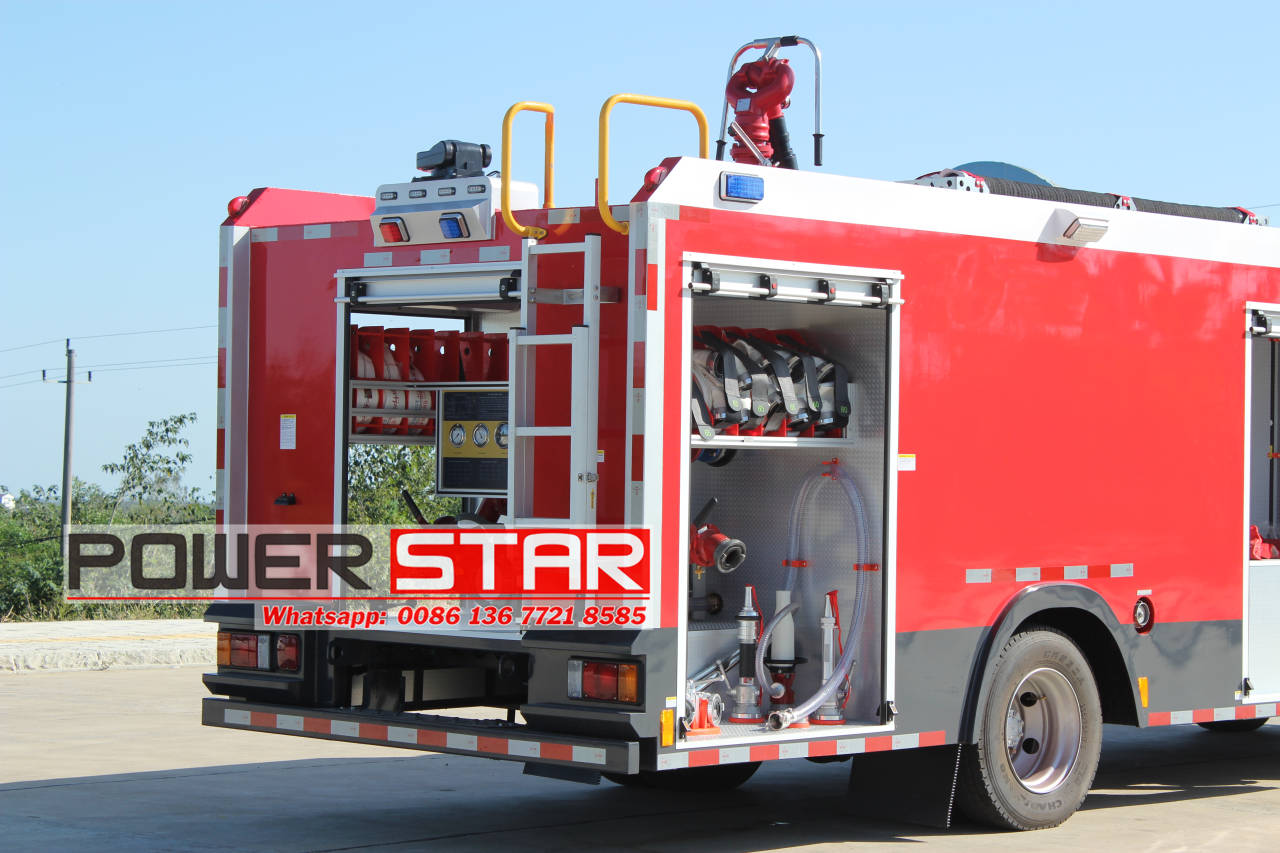 Performance test of the new Isuzu water tank fire truck