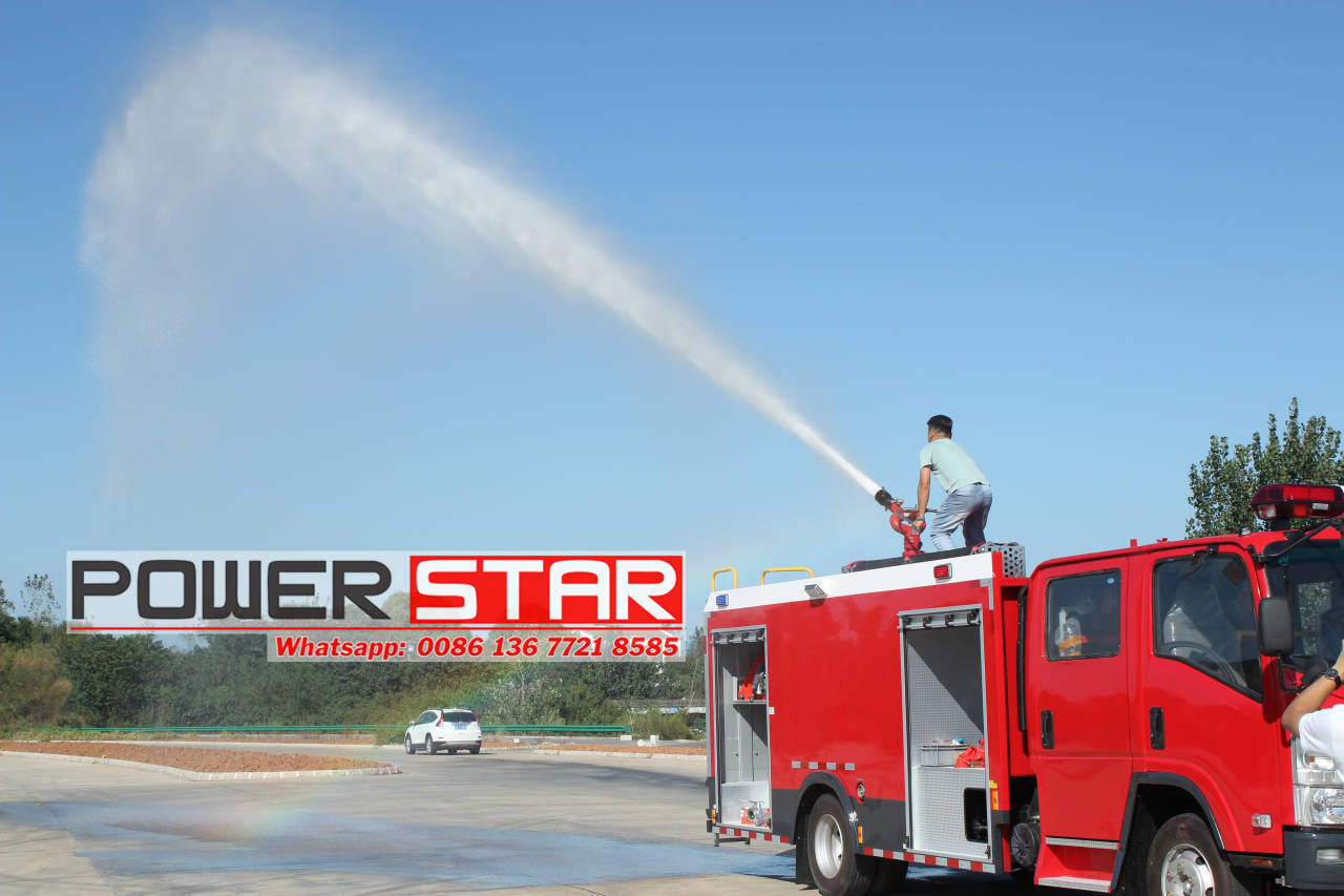 Performance test of the new Isuzu fire fighting truck