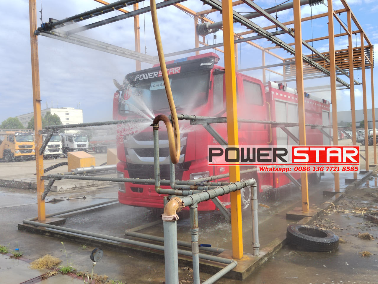 ISUZU GIGA Custom Fire Rescue Trucks Rain Test and Fire Monitor Test
