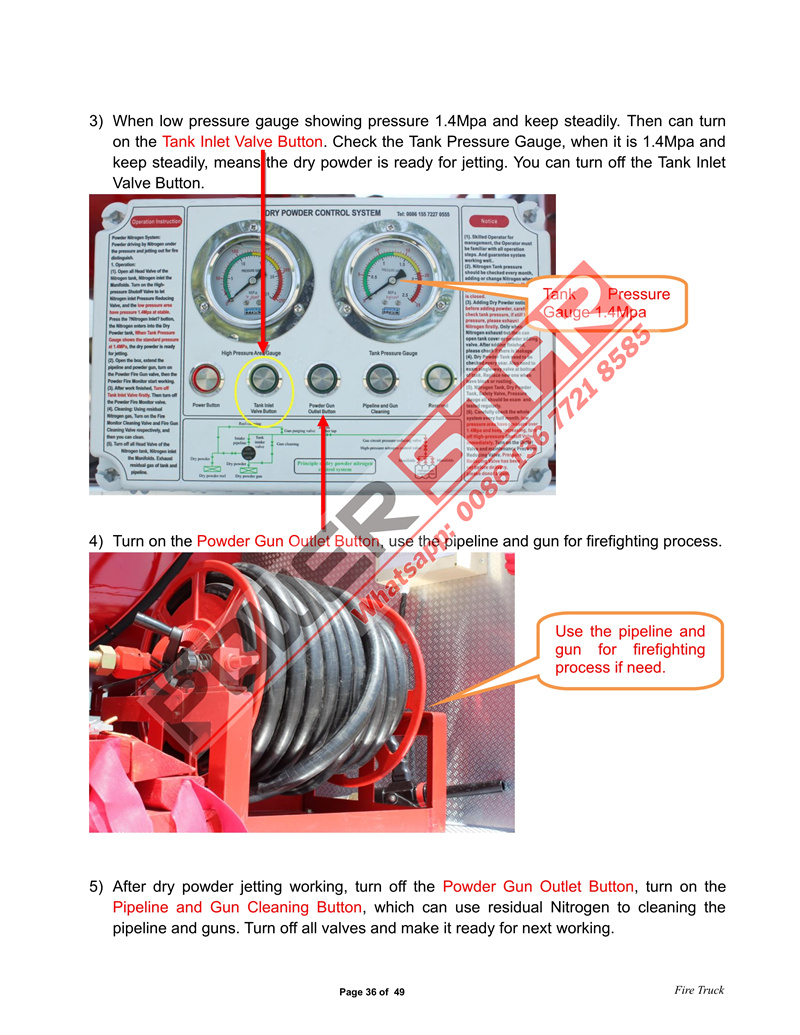 Isuzu dry powder fire truck working principle