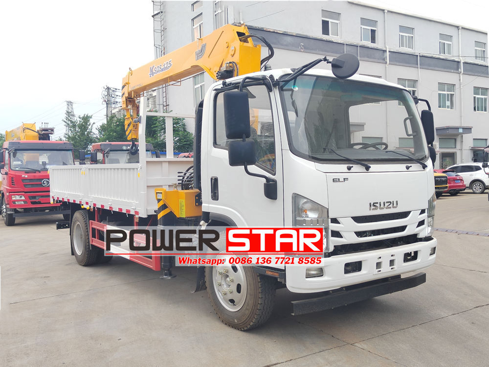 Isuzu boom truck crane