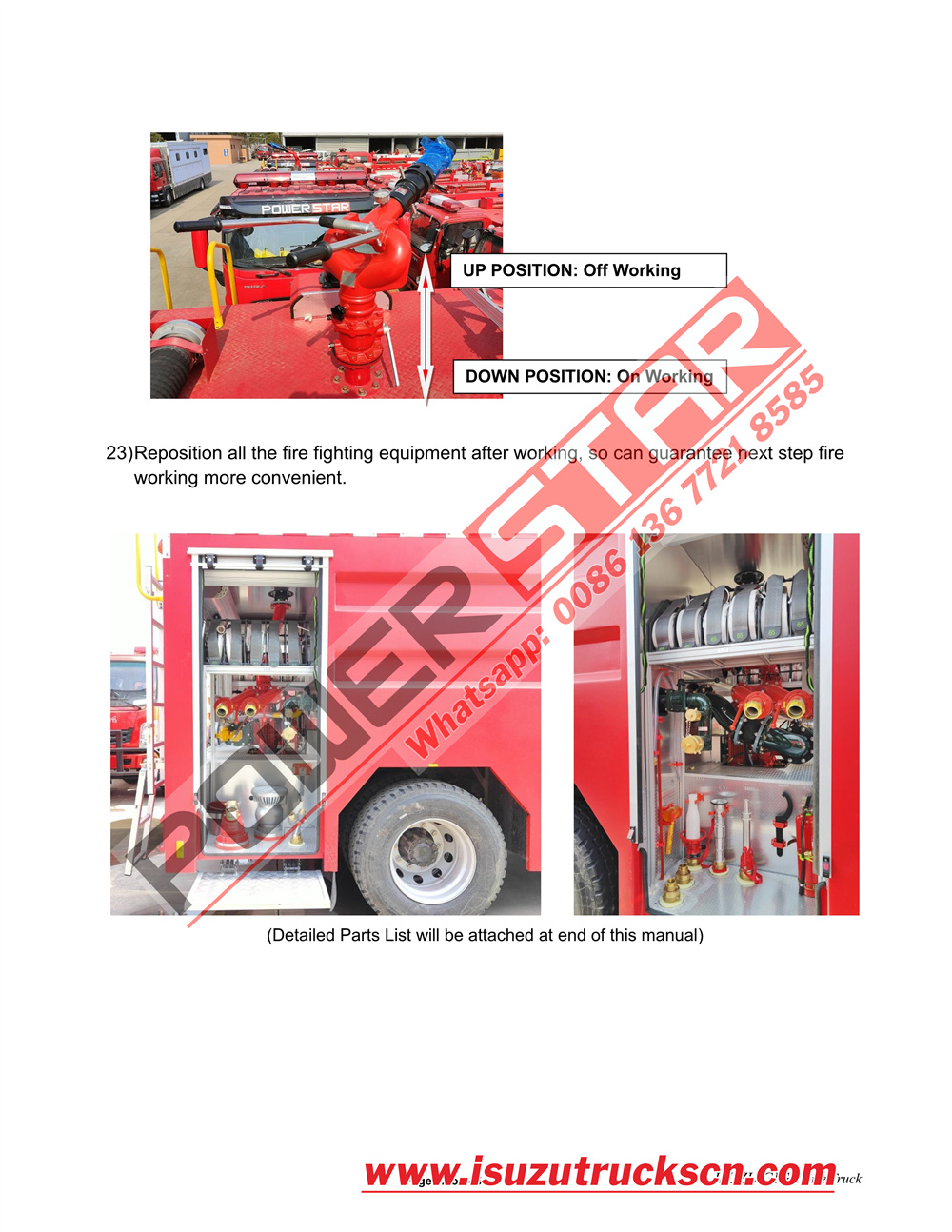 ISUZU GIGA 4000L Water & 200L Foam Fire Truck Manual