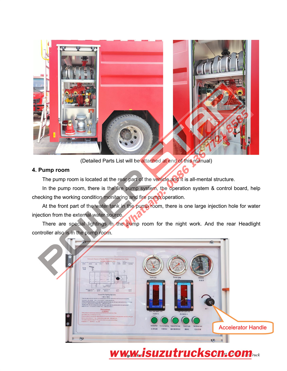 ISUZU GIGA 4000L Water & 200L Foam Fire Truck Manual