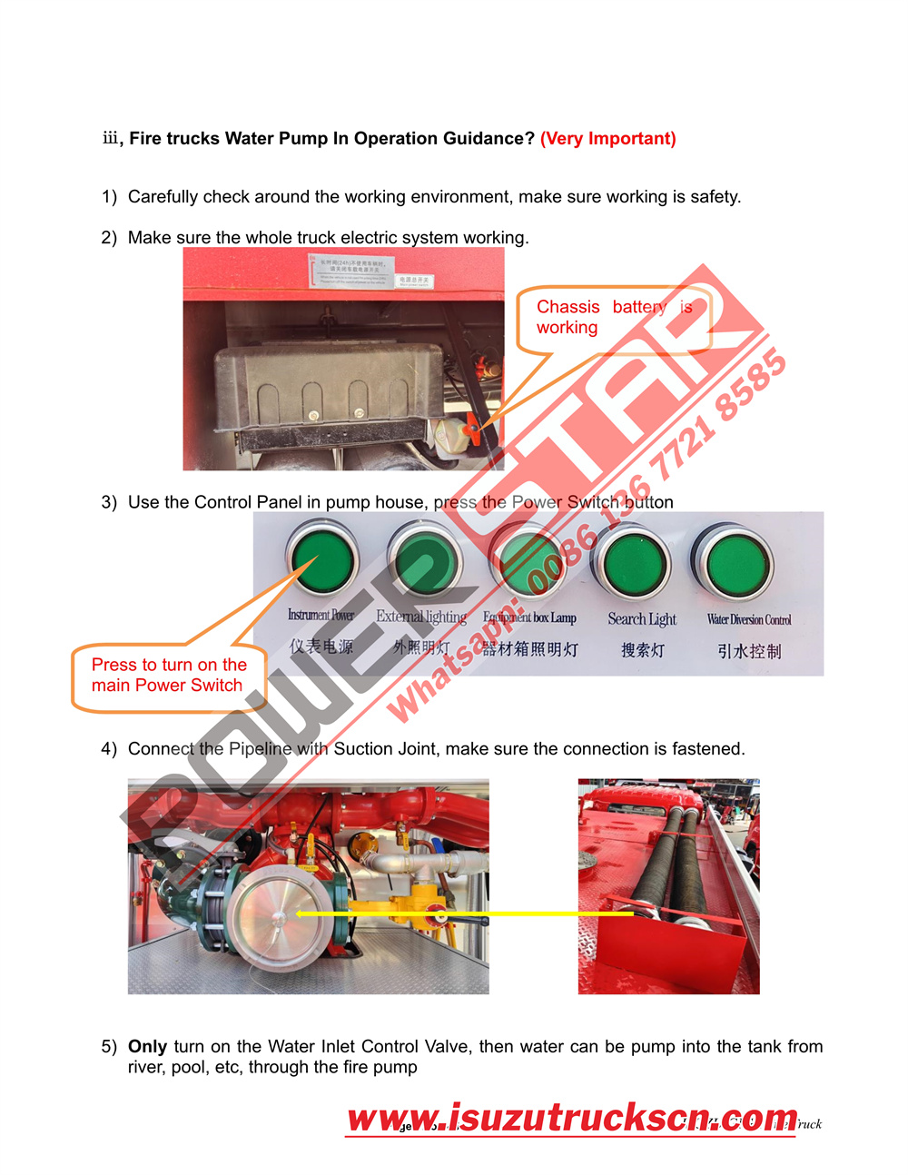 ISUZU GIGA 4000L Water & 200L Foam Fire Truck Manual4