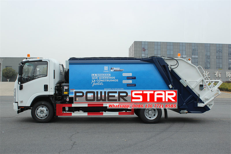 Isuzu NPR ELF automatic refuse service rear loader