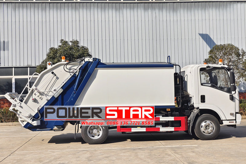 Isuzu split rear loader garbage truck