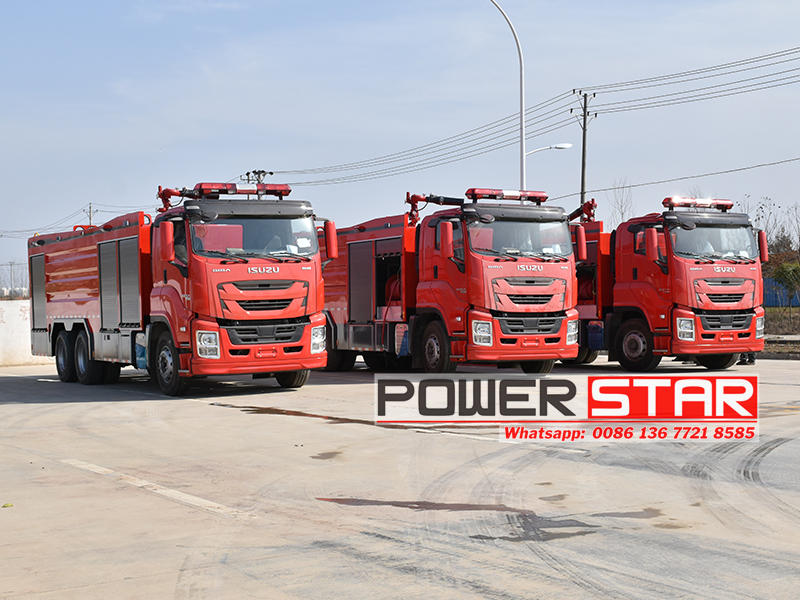 Isuzu Giga dry powder fire vehicle compressed air foam system introduction
