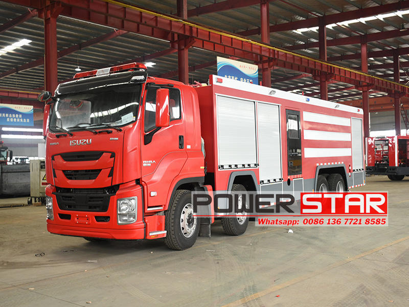 Isuzu Giga dry powder fire vehicle compressed air foam system introduction