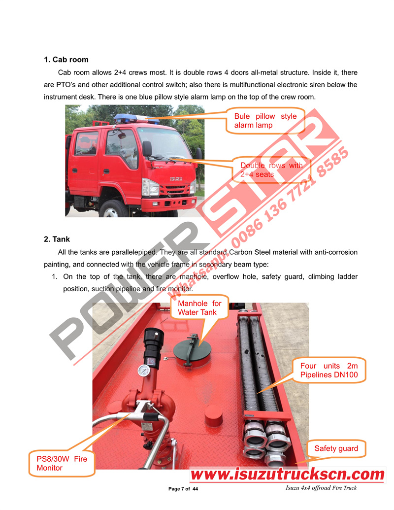 Isuzu fire fighting truck manual