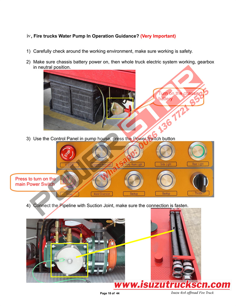 Isuzu fire fighting truck manual
