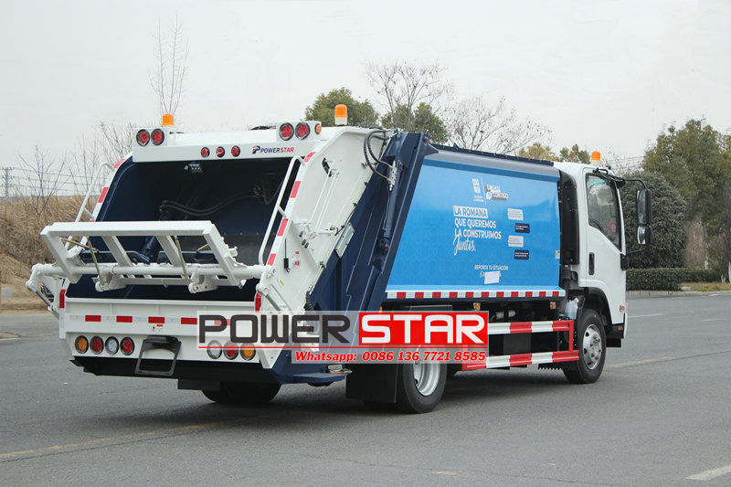 Isuzu trash compactor truck