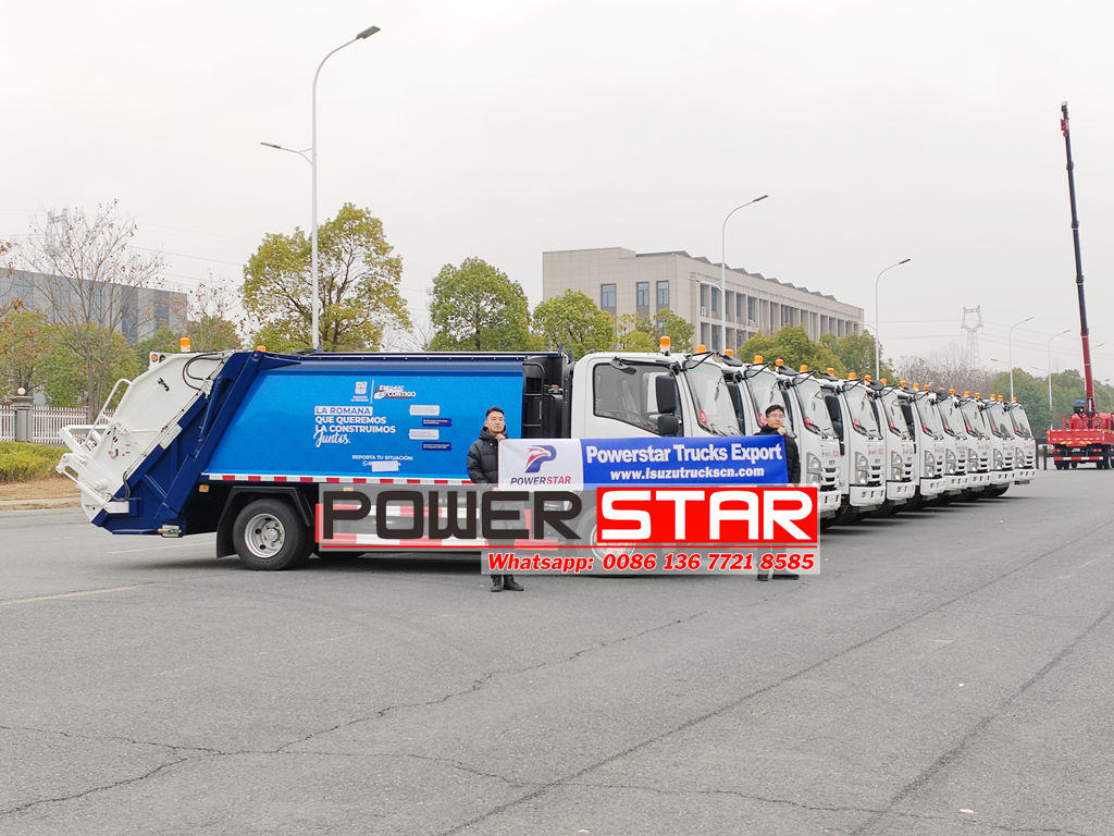ISUZU NPR rear loading garbage trucks