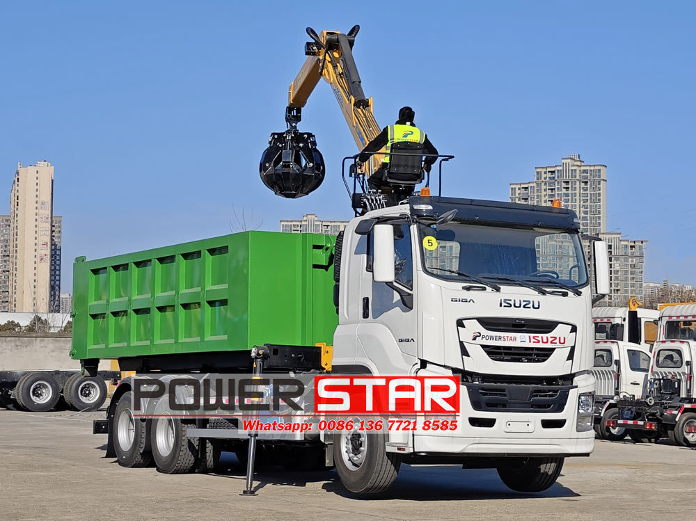 Isuzu hook lift garbage loader