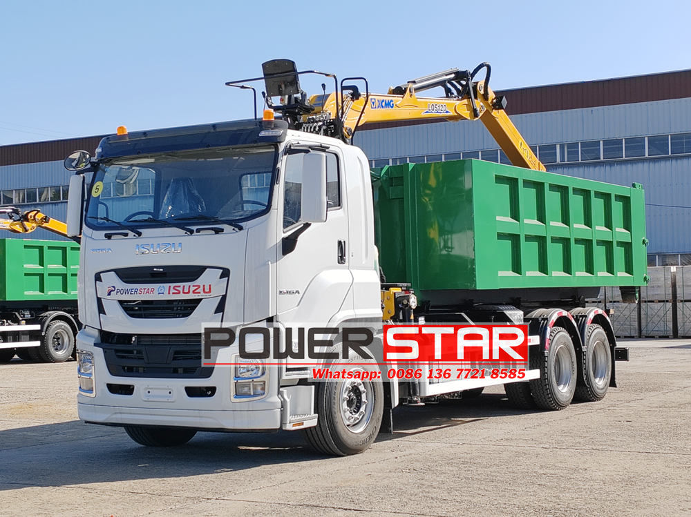 Isuzu hook lift garbage loader
