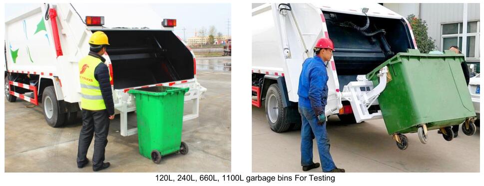 ISUZU refuse compactor truck for loading bins