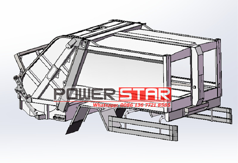 Rear loader garbage truck technical drawing
