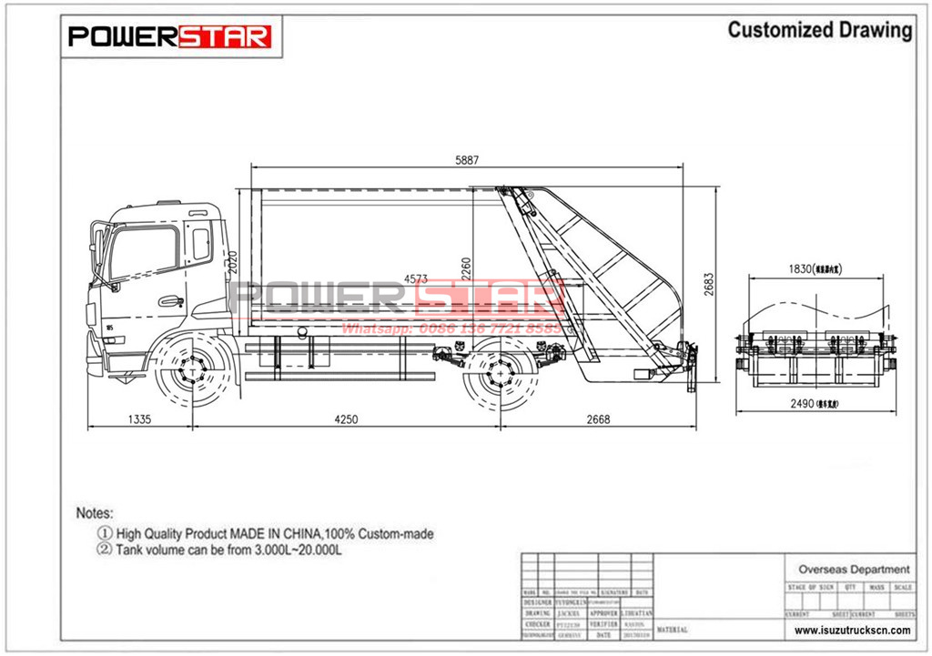 bin lorry compactor 16cbm ISUZU GIGA fvr