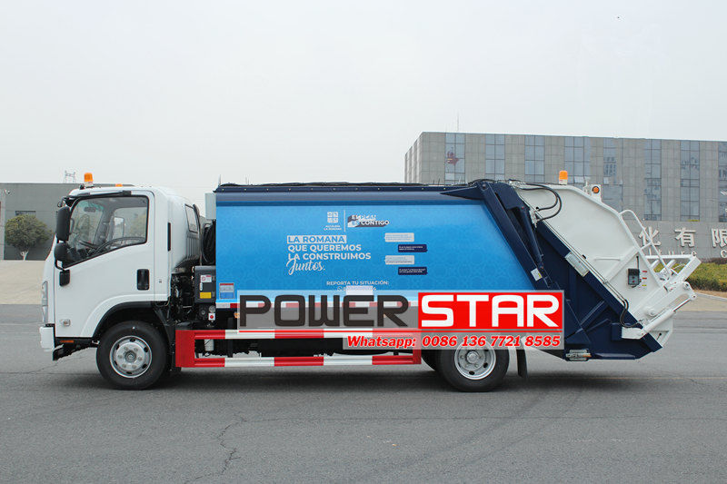 Isuzu rear loader garbage truck