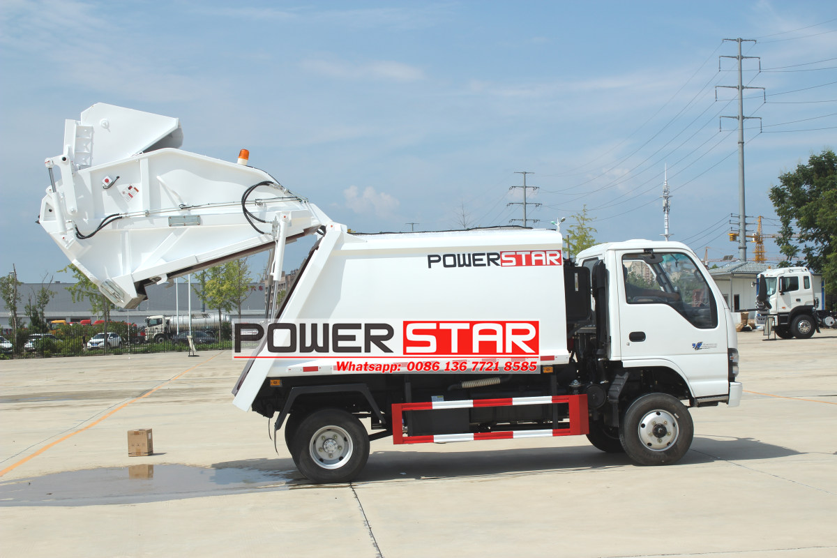 New or used Isuzu waste compactor truck operating mode