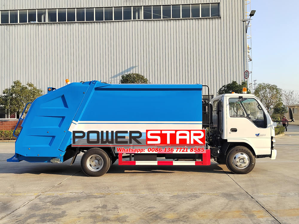 Isuzu side load garbage truck