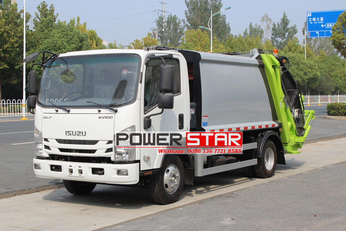 6cbm trash compactor truck by Isuzu KV100 chassis