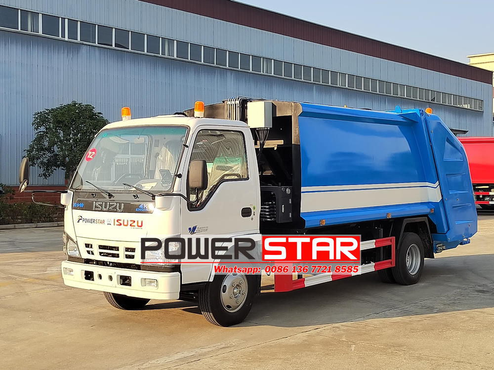 Isuzu rear loader garbage truck
