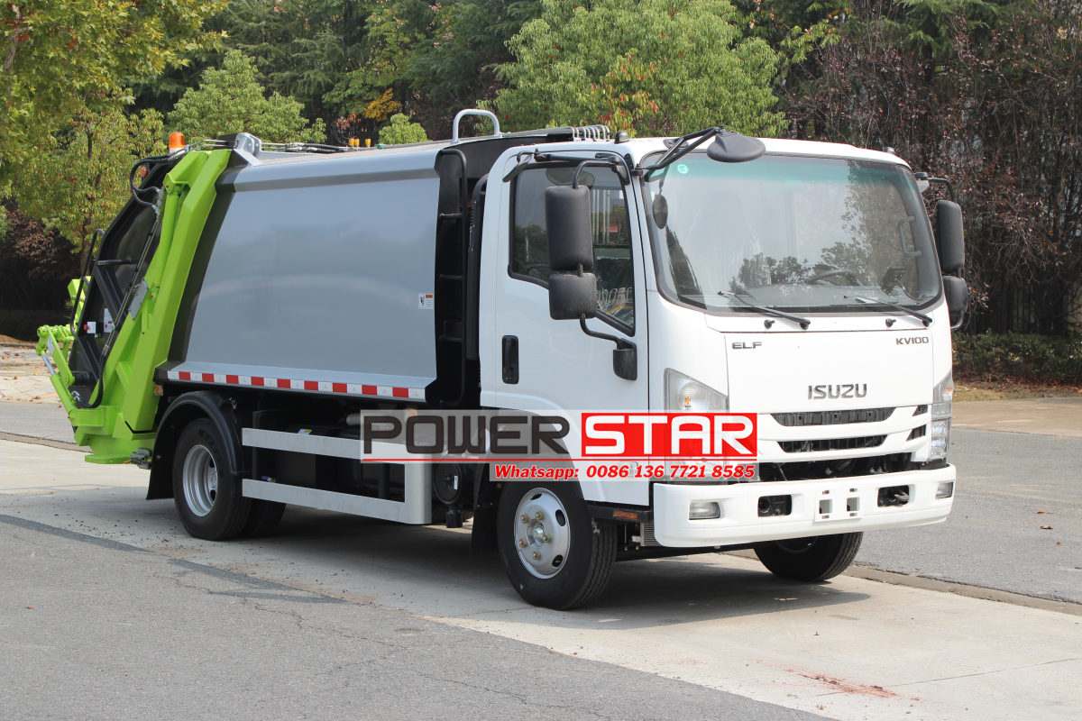6cbm trash compactor truck by Isuzu KV100 chassis