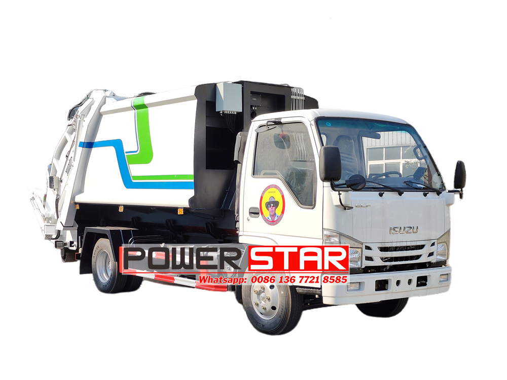 Isuzu 7 cbm hook lift compactor truck