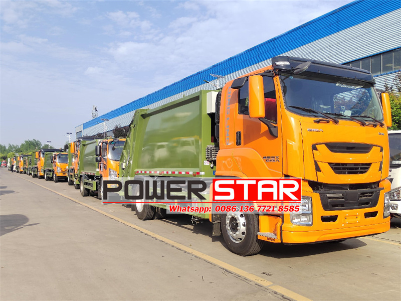 Isuzu garbage compactor trucks export Kazakhstan
