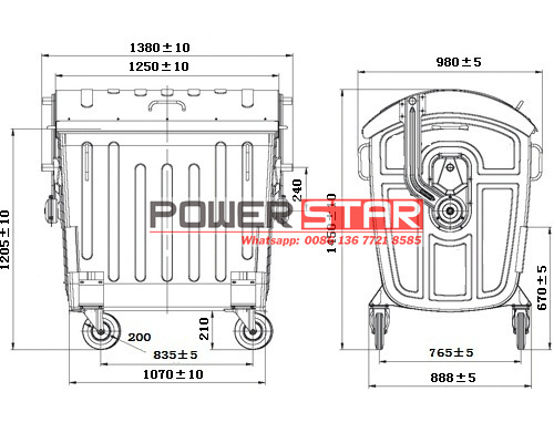 Available loading international standard bins 1100L